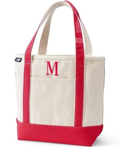 Lands' End Pre-Monogrammed Letter Canvas Tote Bag