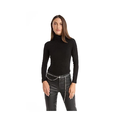 The Noli Shop Women's Alina Rose Turtleneck Top