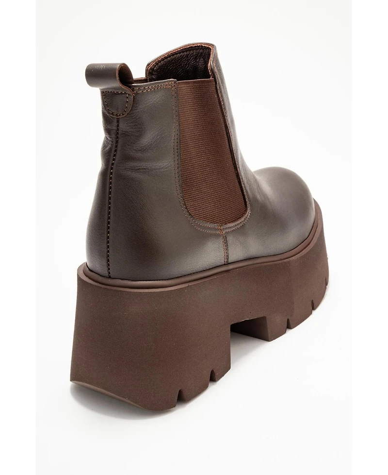 Forever & Always Shoes Clen Leather Platform Chelsea Boot