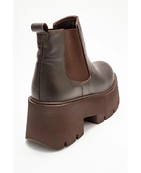 Forever & Always Shoes Clen Leather Platform Chelsea Boot