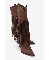 Prologue Shoes Gueras Fringe Pointed Toe Boot (Women)