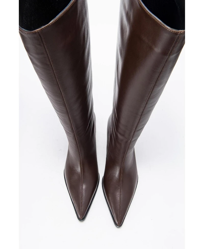 Forever & Always Shoes Siora Leather Knee High Boot (Women)