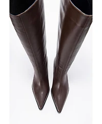 Forever & Always Shoes Siora Leather Knee High Boot (Women)