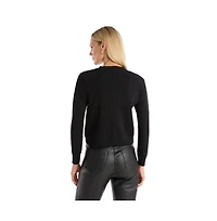 The Noli Shop Women's Loretta Knit Cardigan Top - Black