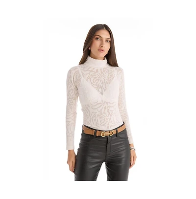 The Noli Shop Women's Alina Rose Turtleneck Top