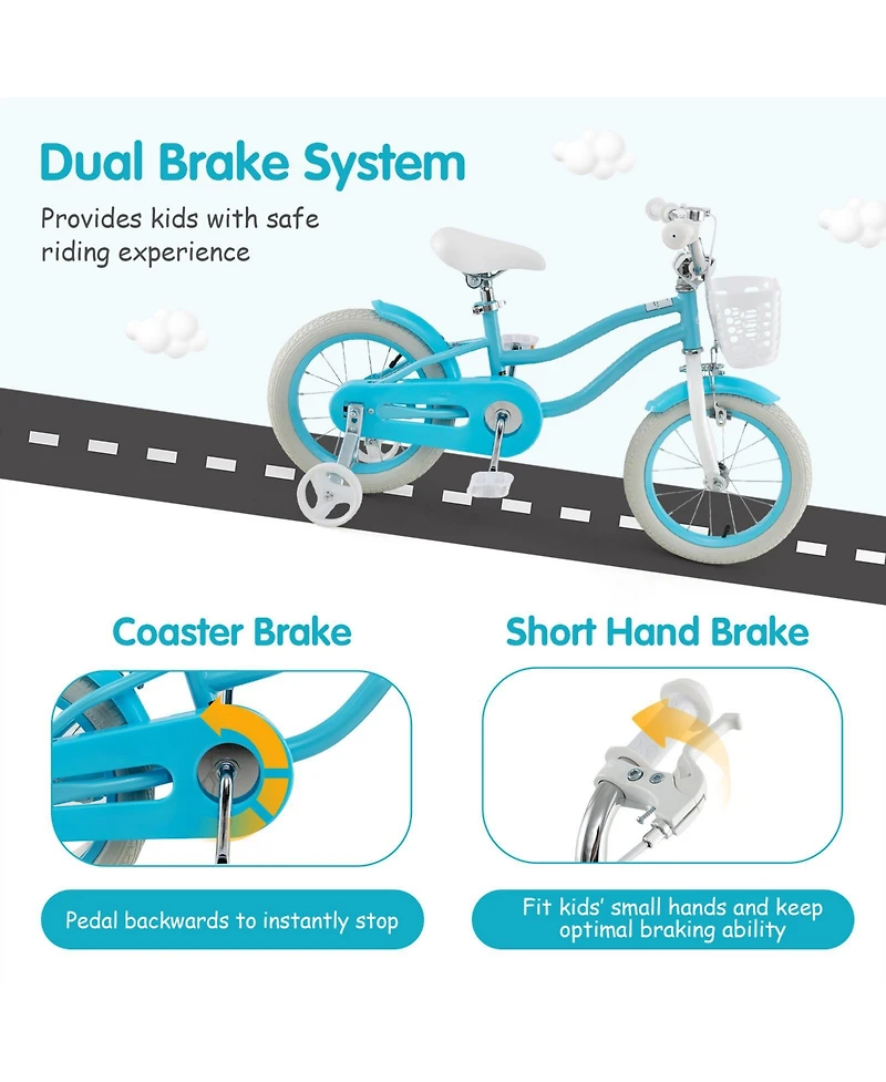 14 Inch Kids Bike with Dual Brakes and Adjustable Seat