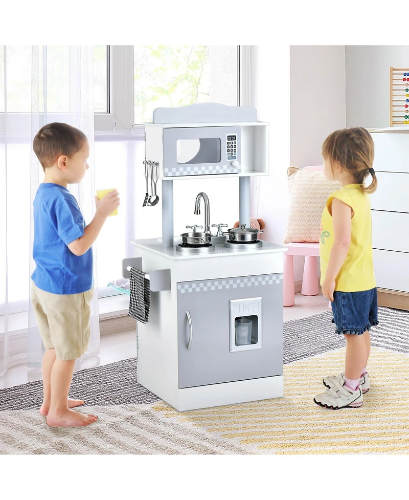 Sugift Chef Pretend Kitchen Playset with Cooking Oven and Sink for Toddlers