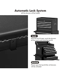 Sugift Rolling Cabinet Storage Chest Box Garage Toolbox