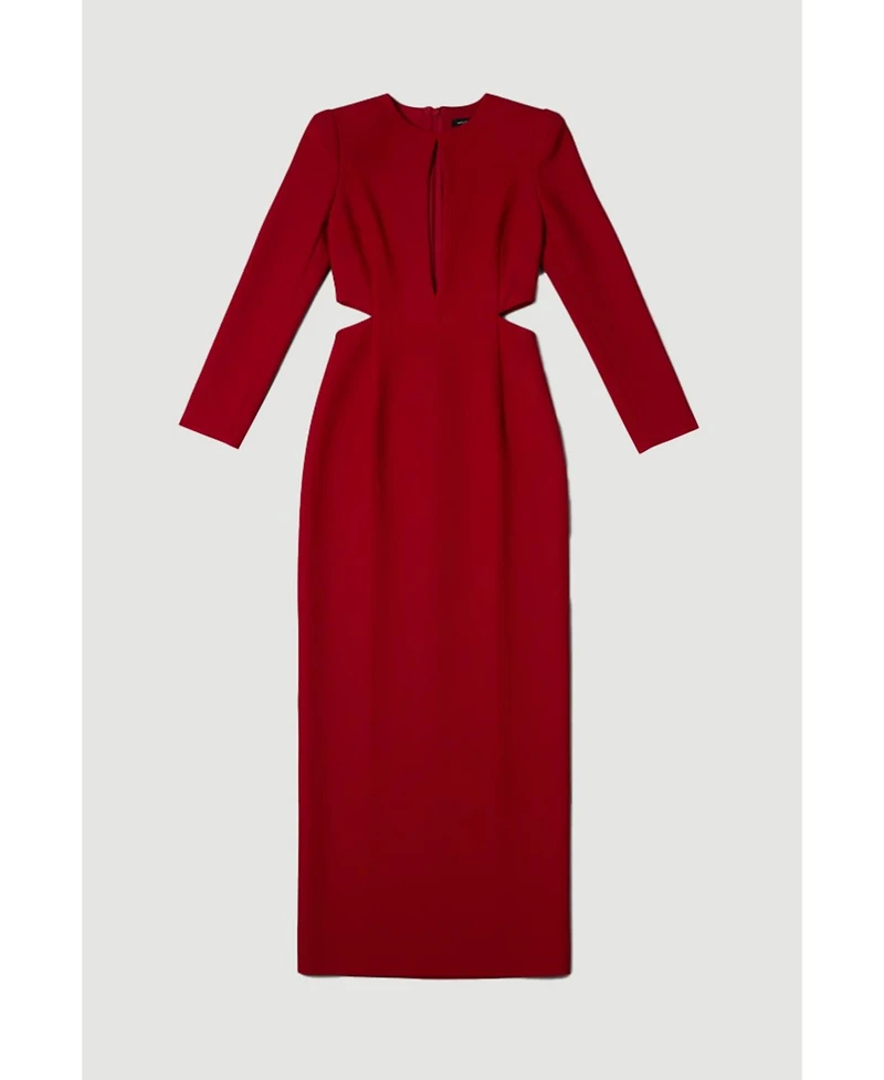 Karen Millen Women's Scuba Crepe Plunge Maxi Dress