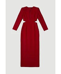Karen Millen Women's Scuba Crepe Plunge Maxi Dress