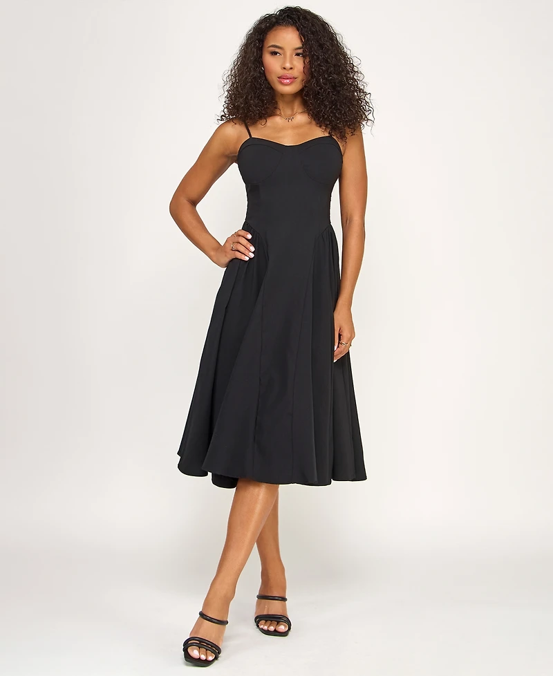 Katia Rae Juniors' Sweetheart-Neck Bow-Back Dress