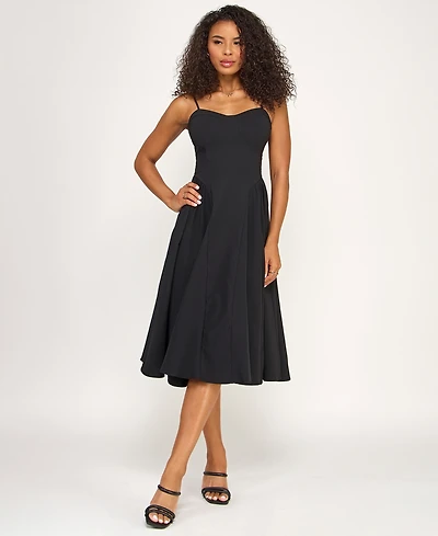 Katia Rae Juniors' Sweetheart-Neck Bow-Back Dress