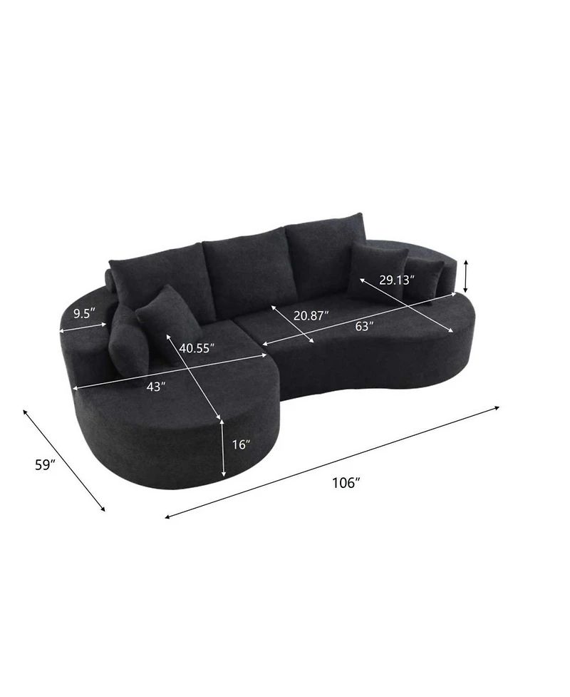 Streamdale Furniture Cloud Sofa: Luxurious Comfort, No Assembly Required