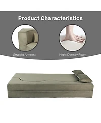 Streamdale Furniture 2-in-1 Foldable Sofa Bed, 75 Inch Convertible Sleeper Couch with Memory Foam Mattress