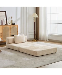 Streamdale Furniture Streamdale Compression Sofa, Convertible Floor Sofa Bed, Single Seater Modular Sectional, Beige