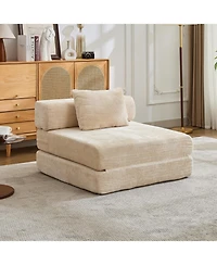 Streamdale Furniture Streamdale Compression Sofa, Convertible Floor Sofa Bed, Single Seater Modular Sectional, Beige