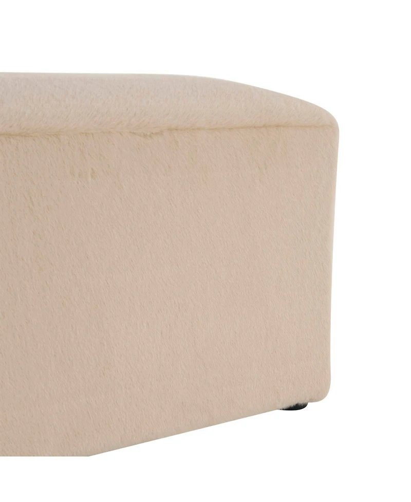 Streamdale Furniture Streamdale Almond Long Plush Ottoman, Modern Simple Footstool and Seat for Home Use
