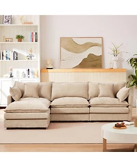 Streamdale Furniture Streamdale Modular Sectional Sofa, 102 Inch L Shaped Couch Set, 3-Seater Comfy Cloud Couch with Ottoman