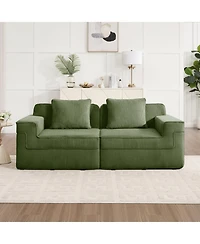 Streamdale Furniture Modular 2 Seat Loveseat Boneless Sofa, Cloud Sectional Couch with Deep Seat