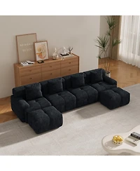 Streamdale Furniture 135.4" 6-Piece U-Shaped Sleeper Modular Sectional Sofa Bed Chaise Oversized 4-Seater Couch