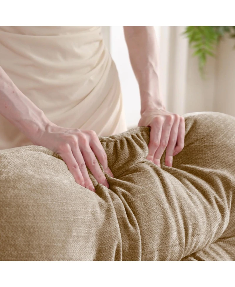 Streamdale Furniture Modular Sectional U Shaped Couch with Ottoman, Soft Chenille Fabric, Camel