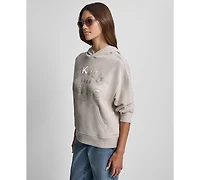Dkny Jeans Women's Applique Chainstitch Logo Hoodie