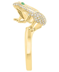 Effy Collection Diamond (5/8 ct. t.w..) & Emerald Accent Ring in 14k Yellow Gold