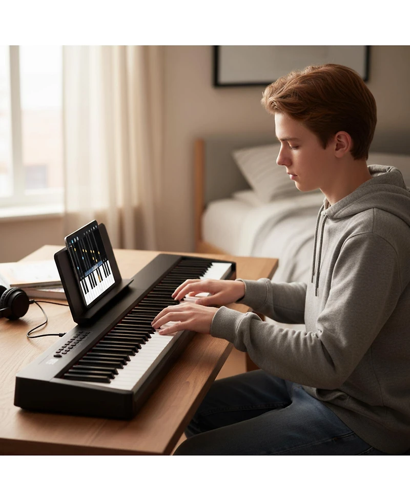 Hongge 88 Key Full Size Digital Piano Keyboard With Dual Speakers And Rechargeable Battery