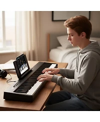 Hongge 88 Key Full Size Digital Piano Keyboard With Dual Speakers And Rechargeable Battery