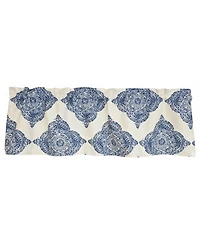 Rlf Home 100% Cotton High Quality Lazaro Tailored Window Valance with 1.5" Rod Pocket 50" W X 12" L Blue