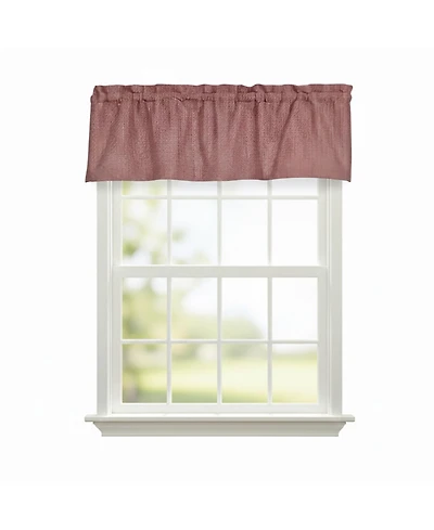 Rlf Home 100% Cotton High Quality Minicheck Tailored Window Valance with 1.5" Rod Pocket 50" W X 12" L Red