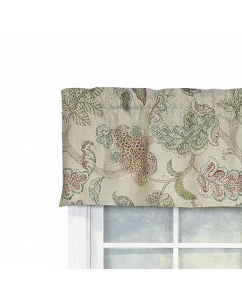 Rlf Home 100% Cotton High Quality Tila Tailored Window Valance with 1.5" Rod Pocket 50" W X 12" L