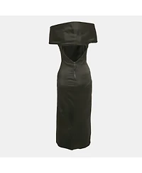 Pre-Owned Off-White Women's Satin Cold Shoulder Midi Dress