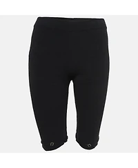 Pre-Owned Jacquemus Women's Black Rib Knit Sierra Biker Shorts