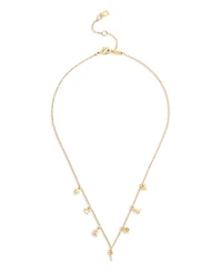 Coach Faux Stone Charming Charms Signature Mini Bib Necklace