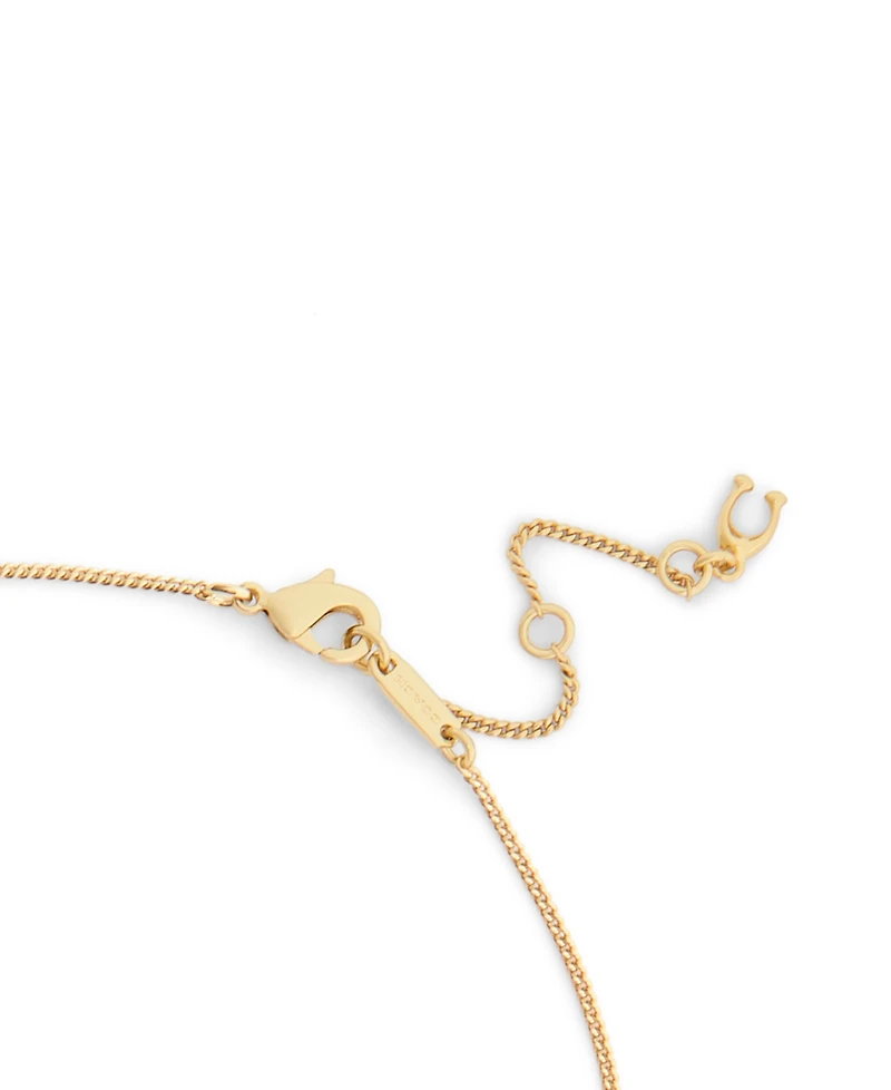 Coach Faux Stone Charming Charms Signature Padlock Key Pendant Necklace