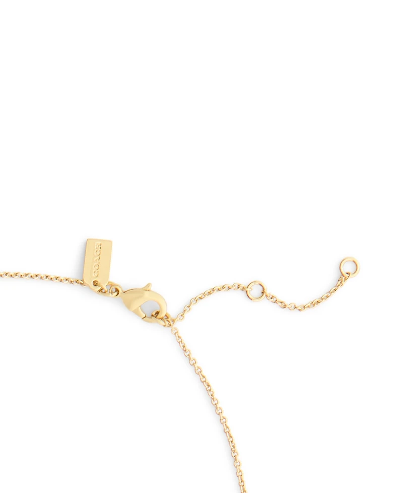 Coach Faux Stone Pave Icons Butterfly Pendant Necklace