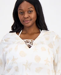Raviya Plus Printed Tunic Cover-Up Swim Dress