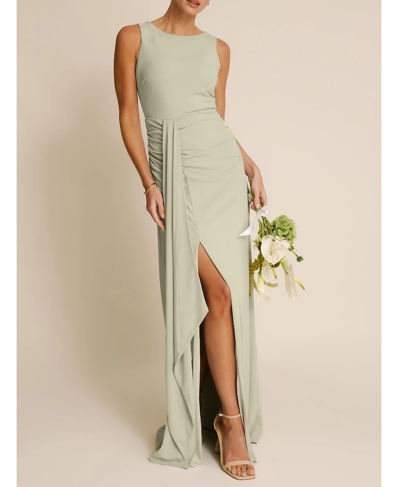 Six Stories Women's Drape Gathered Sleeveless Stretch Dress