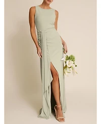 Six Stories Women's Drape Gathered Sleeveless Stretch Dress