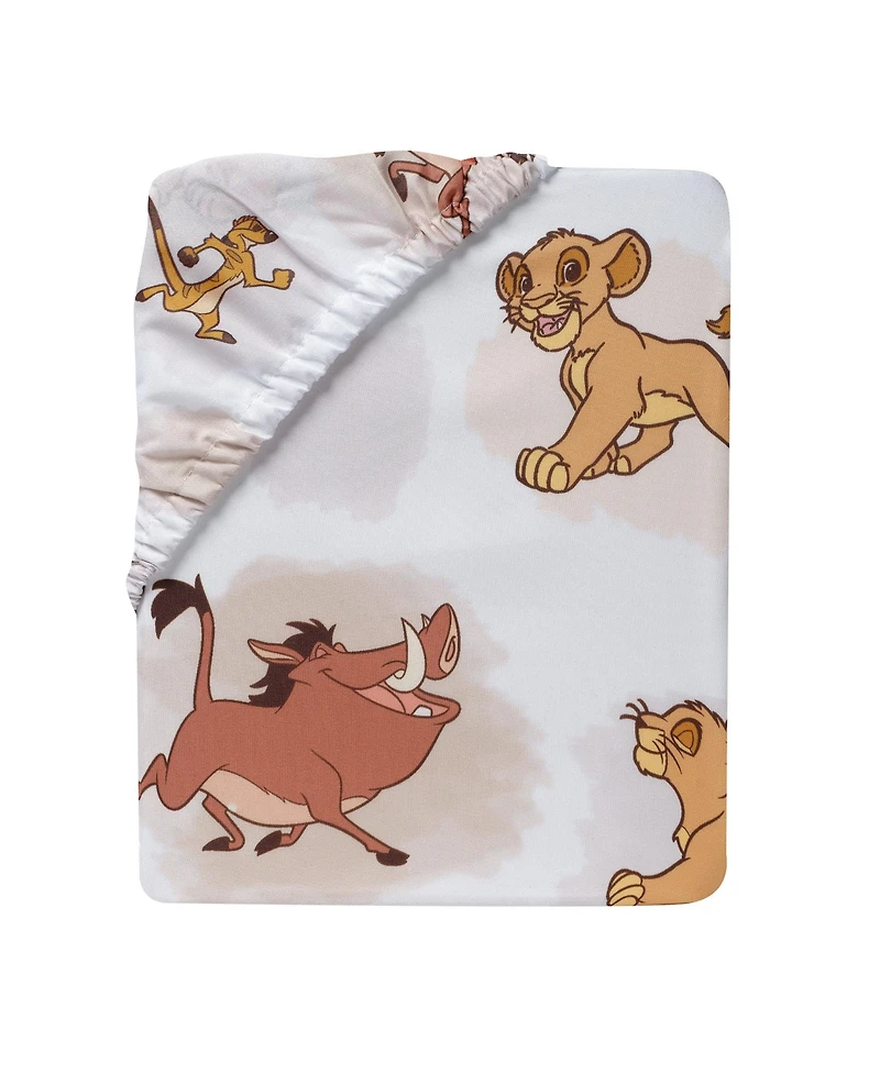 Lambs & Ivy Disney Baby Lion King Safari Fitted Crib Sheet - White
