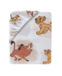 Lambs & Ivy Disney Baby Lion King Safari Fitted Crib Sheet - White