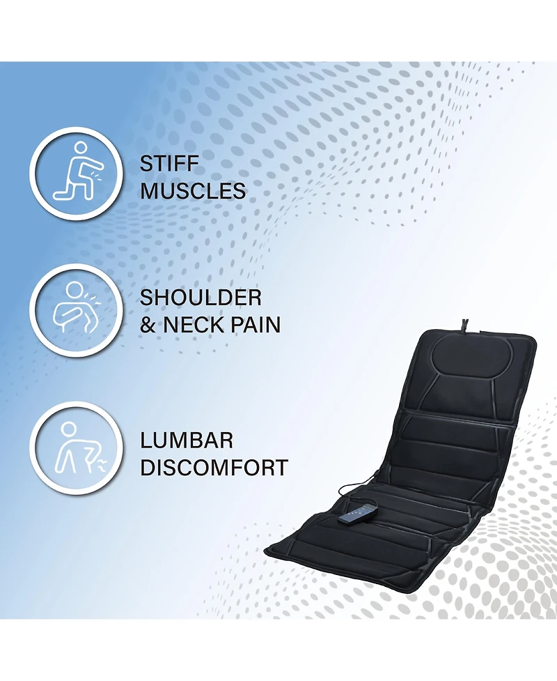Pursonic Full-Body Massage Mat with Heat 2 pack – Multi-Zone Vibration Relief for Back, Lumbar & Legs