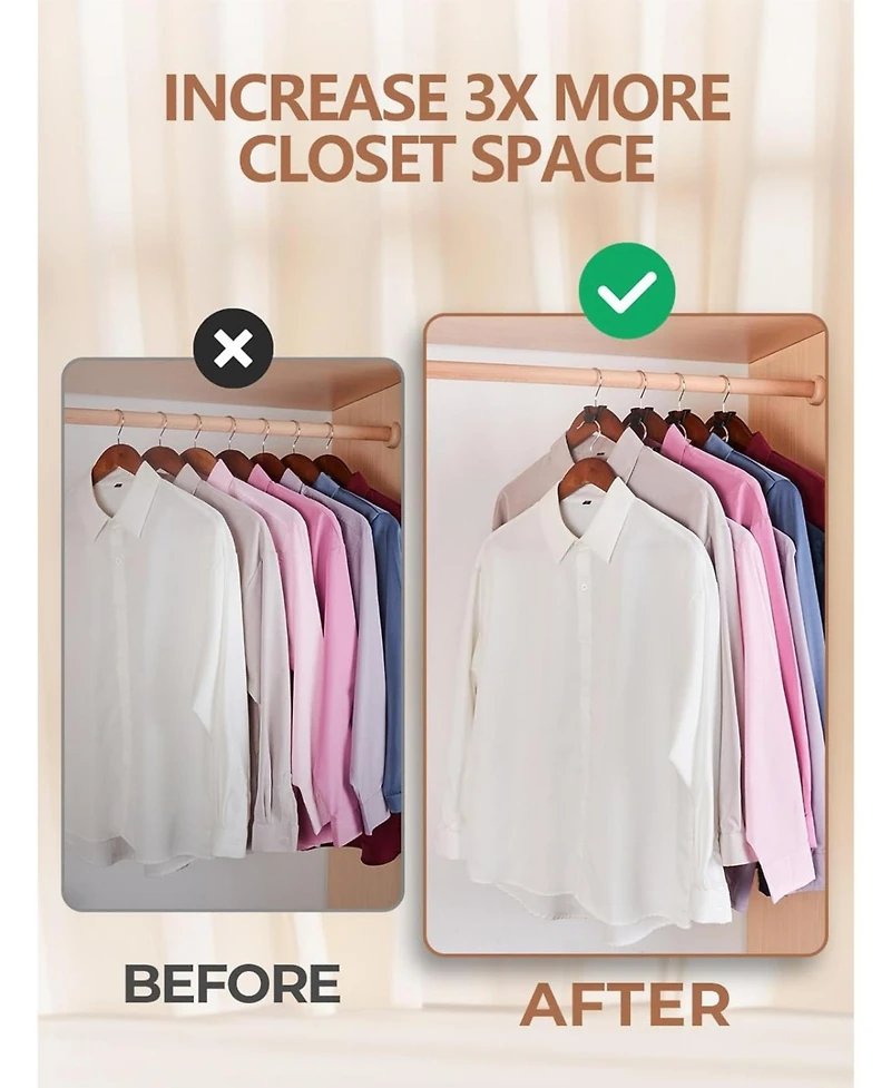 House Day Space Saving Hanger Hooks Connector Black 60 Pack