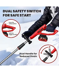 Silvel 20V Cordless Snow Shovel, 13-Inch Electric Snow Thrower with Adjustable Handle, Two Batteries, Quick Charger and Scraper Bar