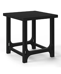 3-Piece Hdpe Outdoor Patio Adirondack Chair with Ottoman and 18" Side Table Set