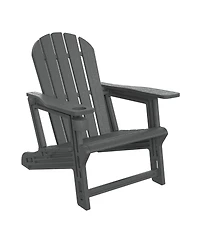 3-Piece Hdpe Outdoor Patio Adirondack Chair with Ottoman and 18" Side Table Set