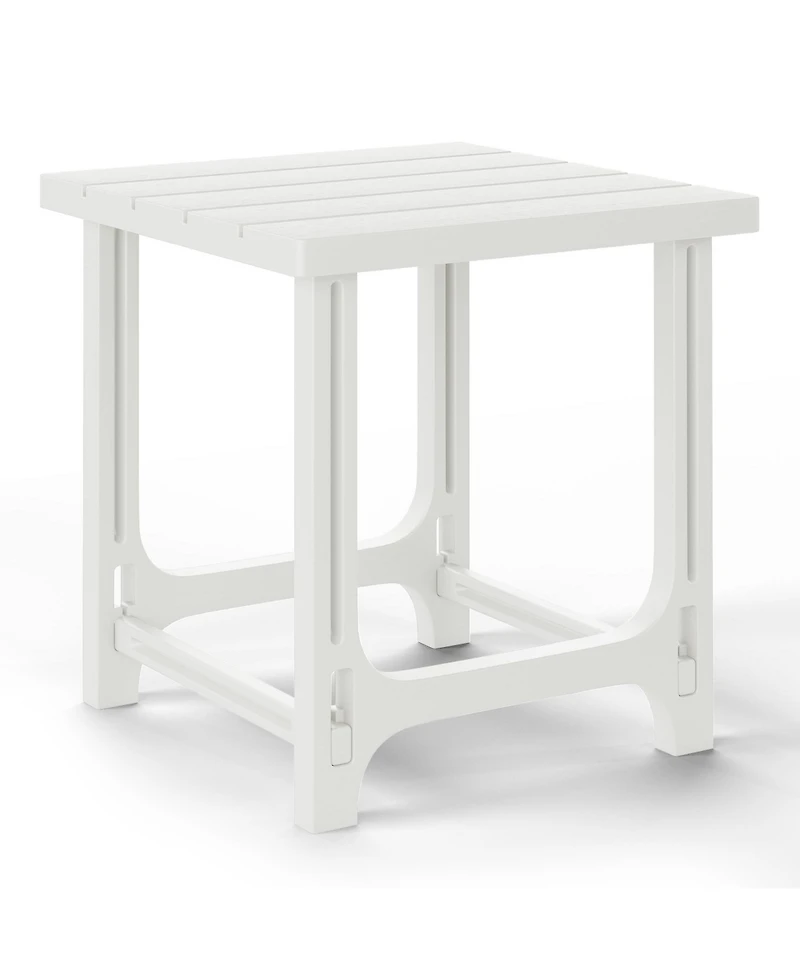 3-Piece Hdpe Outdoor Patio Adirondack Chair with Ottoman and 18" Side Table Set