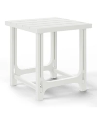 3-Piece Hdpe Outdoor Patio Adirondack Chair with Ottoman and 18" Side Table Set