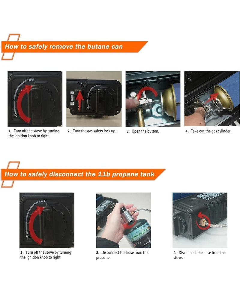 Aofar Dual Fuel Camping Stove – 10,000 Btu Portable Propane & Butane Stove with Windblocker, Auto Ignition & Carrying Case (Fuel Not Included)